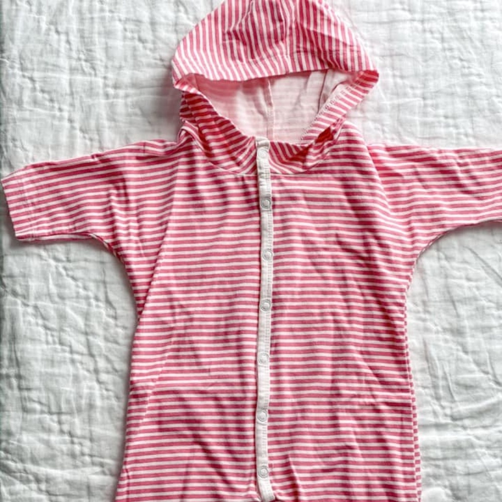 June and January 0-6m Hooded Romper